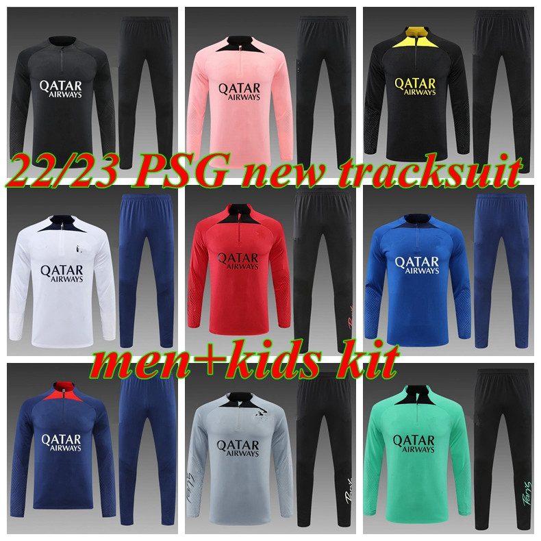 

22 23 soccer Jersey tracksuit psgs tracksuit 2022 2023 MBAPPE kids and men tracksuit training suit long sleeve Football man kit uniform chandal adult, Multi