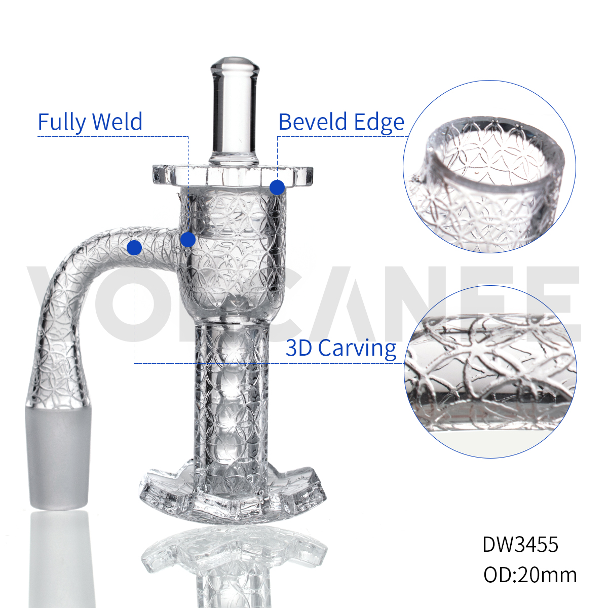 

Smoking Full Weld Beveled Edge Terp Slurper Quartz Banger With Quartz Pillar and Carb Cap 10mm 14mm male 18mm 20mm OD for Dab Rigs Water Pipes