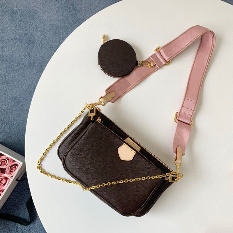 

Brand Designer Single Shoulder Bag Women's Fashion Luxury Chain Wallet Three Piece Combination Handbag Wallet Messenger Bags, 8 size 23x13cm