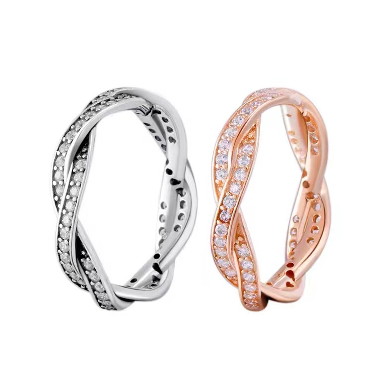 

Silver Plated rings Full Diamond Crystal pandora Rhinestone Rings Women Female Gift