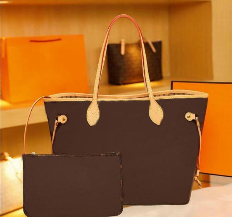 

Designer Leather Shoulder Bag M40995 tote handbags bags large Composite totebags fashion Women 2pcs set lady shopping handbag with clutch purse, Brown flowers