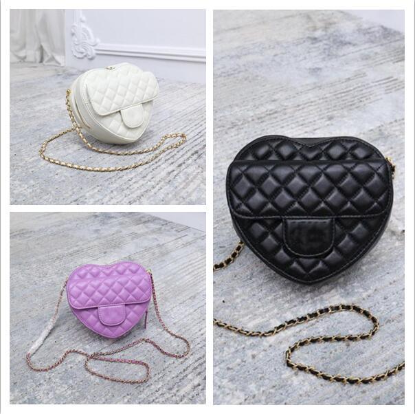 

France Designer Heart Love Style Bags Quilted Matelasse Chain Crossbody Shoulder Gold Hardware Mini Outdoor Sacoche Cute Cosmetic Luxury Han, Box