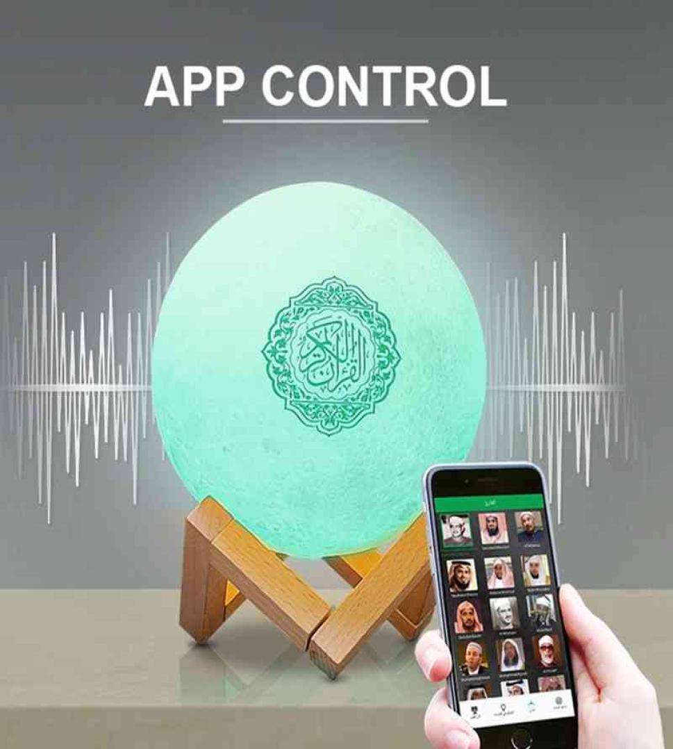

Quran Bluetooth Speaker Moon Lamp with Support Shelf APP Control Night Light