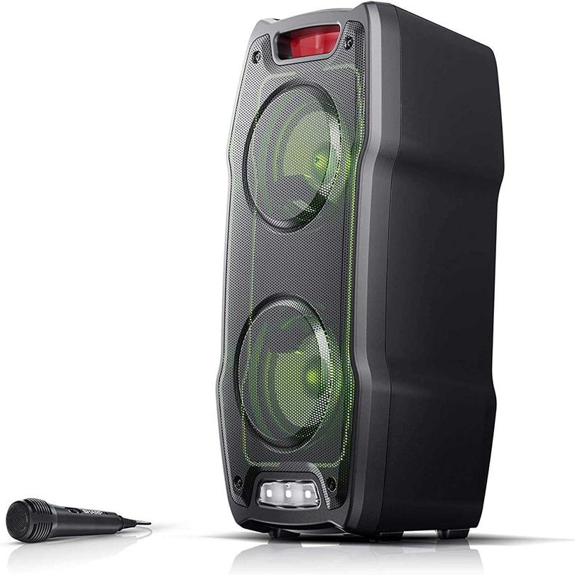 

SHARP PS-929 180W High Power Portable Party Speaker Hi-Fi System with Built in Rechargeable Battery Flashing Disco Lights Strobe TWS217Z
