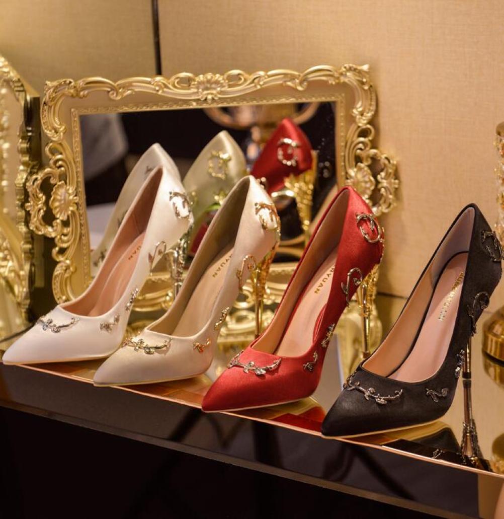 

White Wedding Shoes Fashion Women Bridal Eden Heels For Evening Party Prom In Stock Comfortable Designer Floral 4 inches Preweddin9368146