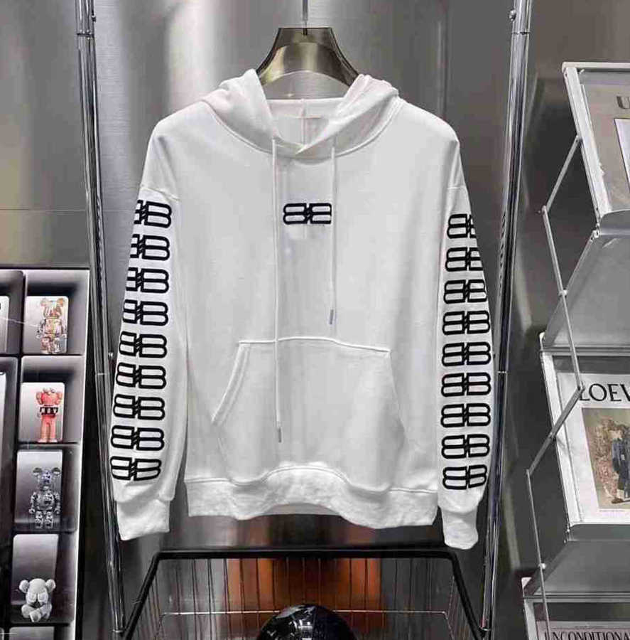 

Designer Autumn ballanciagas hoodie Product High grade balanciagas Hooded Sweater Men's Edition Heavy Industry Embroidery Print Casual 23SSA, No sale