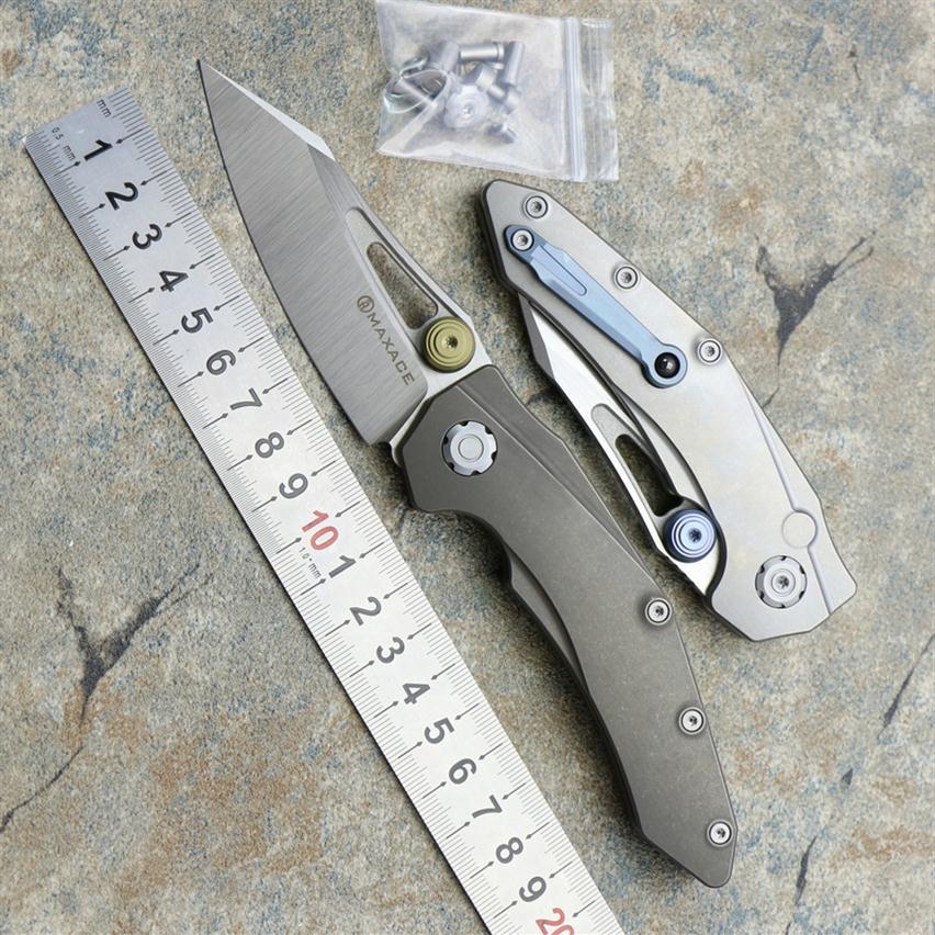 

Maxace BABYLON-2 Folding Knife M390 Blade TC4 Titanium Handle Camp Hunting Outdoor Fishing Hiking Multifunction Pocket Fruit Kitchen Su215j