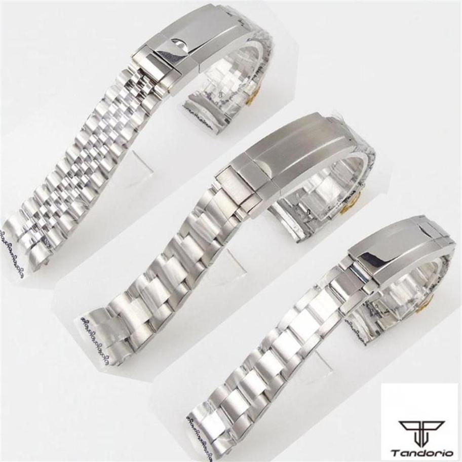 

Watch Bands 20mm Oyster Jubilee Style Strap Watchband 904L Stainless Steel Bracelet Spare Parts Brushed Polished Glide Lock System194v292t