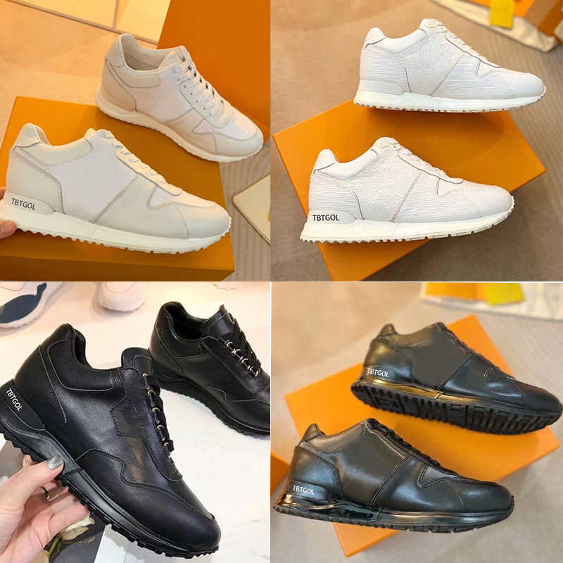 

Top Classic RUN AWAY Sneakers Men Women Casual Shoes Fashion Rubber Outsole Sneaker Designer Luxury Leather Trainers Mixed Color Flats Trainers Shoes With Box NO12, Socks