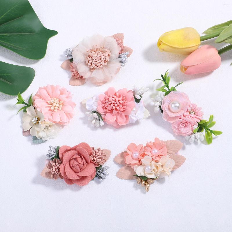 

Hair Accessories Girls Cute Flower Petals Clips Sweet Pearl Chiffon Decorate Headwear Hairpins Barrettes Kids Gift