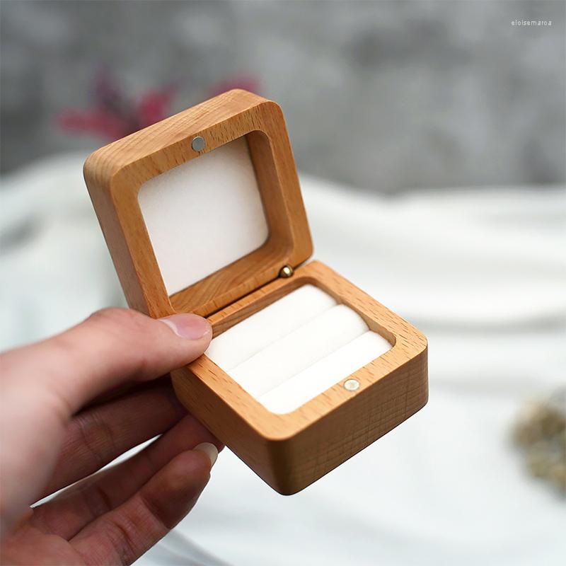 

Jewelry Pouches Wood Box Wedding Ring Earring Organizer Gift Packaging