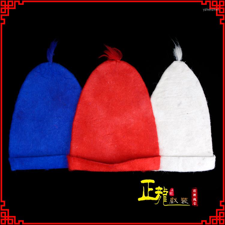 

Berets Peking Opera Cantonese Supplies Sedan Chair Man Hat Lao Sheng Housekeeper Yamen Solider Servant Woodcutter Zhan Felt, White