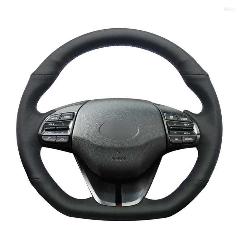 

Steering Wheel Covers Black Artificial Leather Hand-stitched Car Cover For Elantra 4 2022 Ioniq 2022-2022