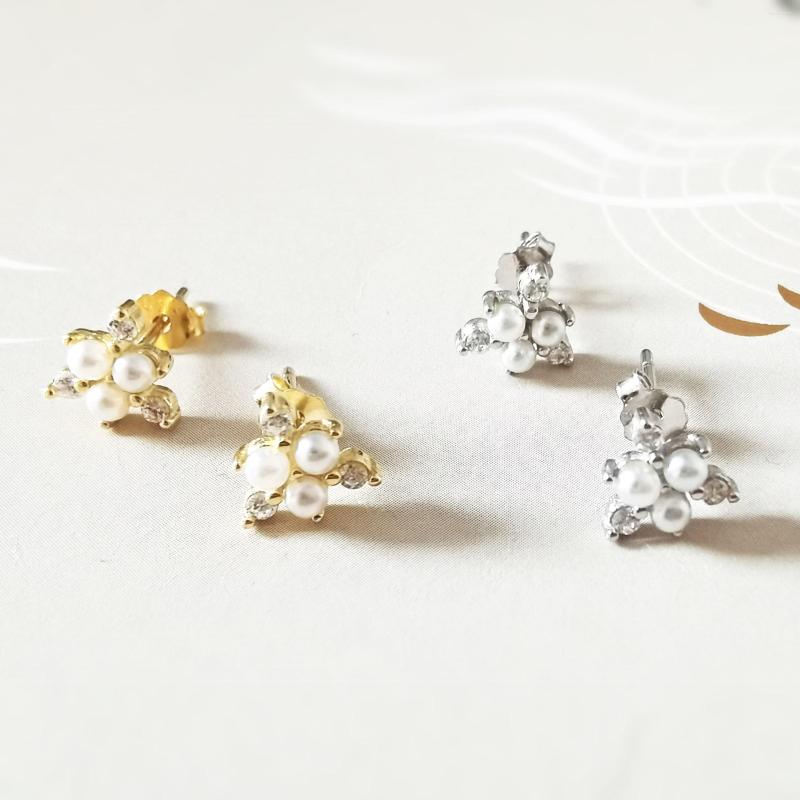 

Stud Earrings Pyramid 925 Sterling Silver For Women Unique Design Elegant Pearl Statement Triangle Wholesale Lots Bulk Female Fashion