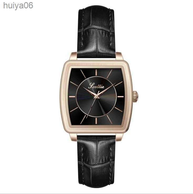 

Wholesale Scottie Brand 2021 Small Square Watch Comfortable Leather Strap Womens Students Watches Simple and Generous INS Quartz Girls huiya06