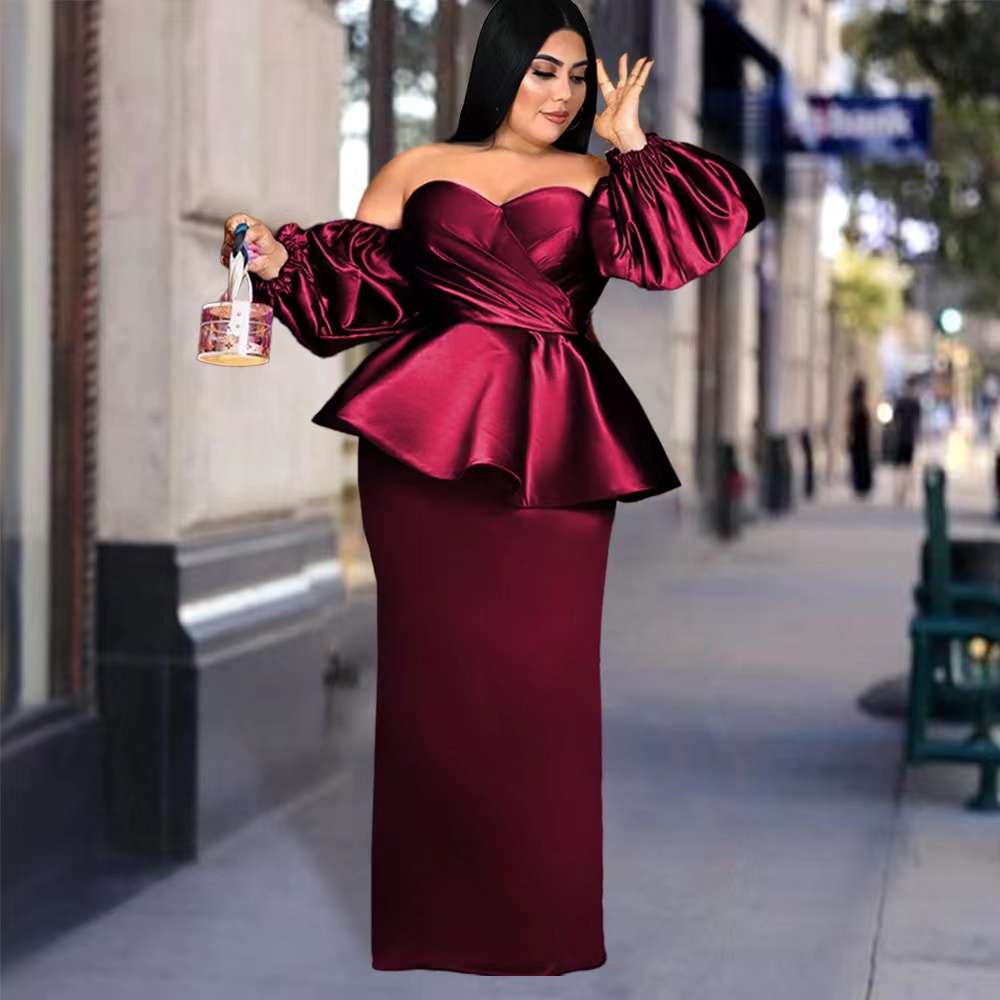 2023 Burgundy Prom Dresses V Neck Off The Shoulder Ruched Satin Custom Made Backless Corset Evening Gowns plus size Formal Dresses Real Image