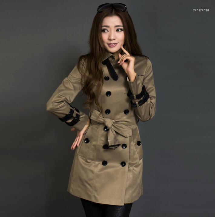 

Women' Trench Coats 2022 Spring Coat For Women Overcoat Fashion Medium-long Clothing Patchwork Female Casaco Sobretudo Feminino Elegant 4XL, 02