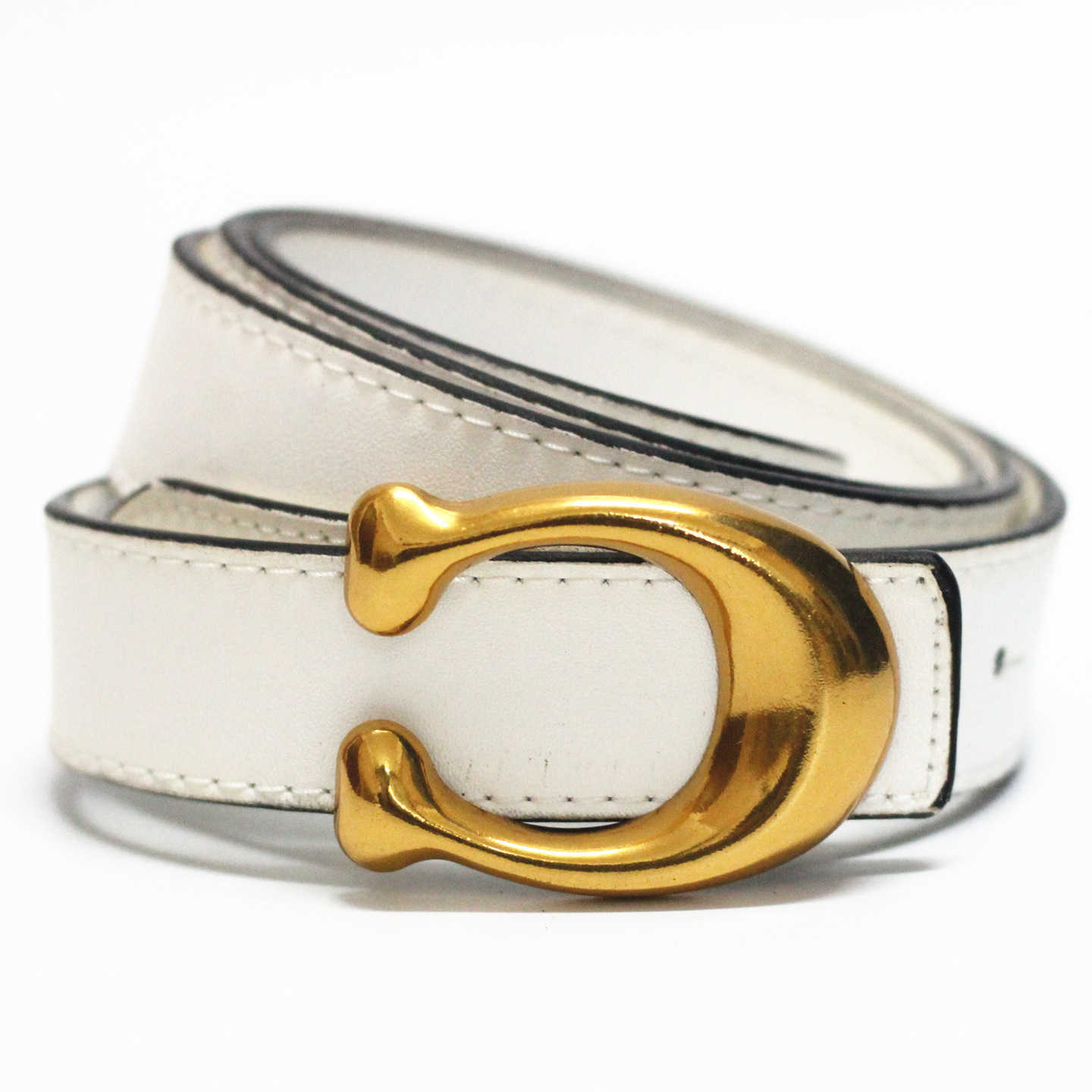 

Belts Adhesives Women's c letter buckle leather belt, Blue