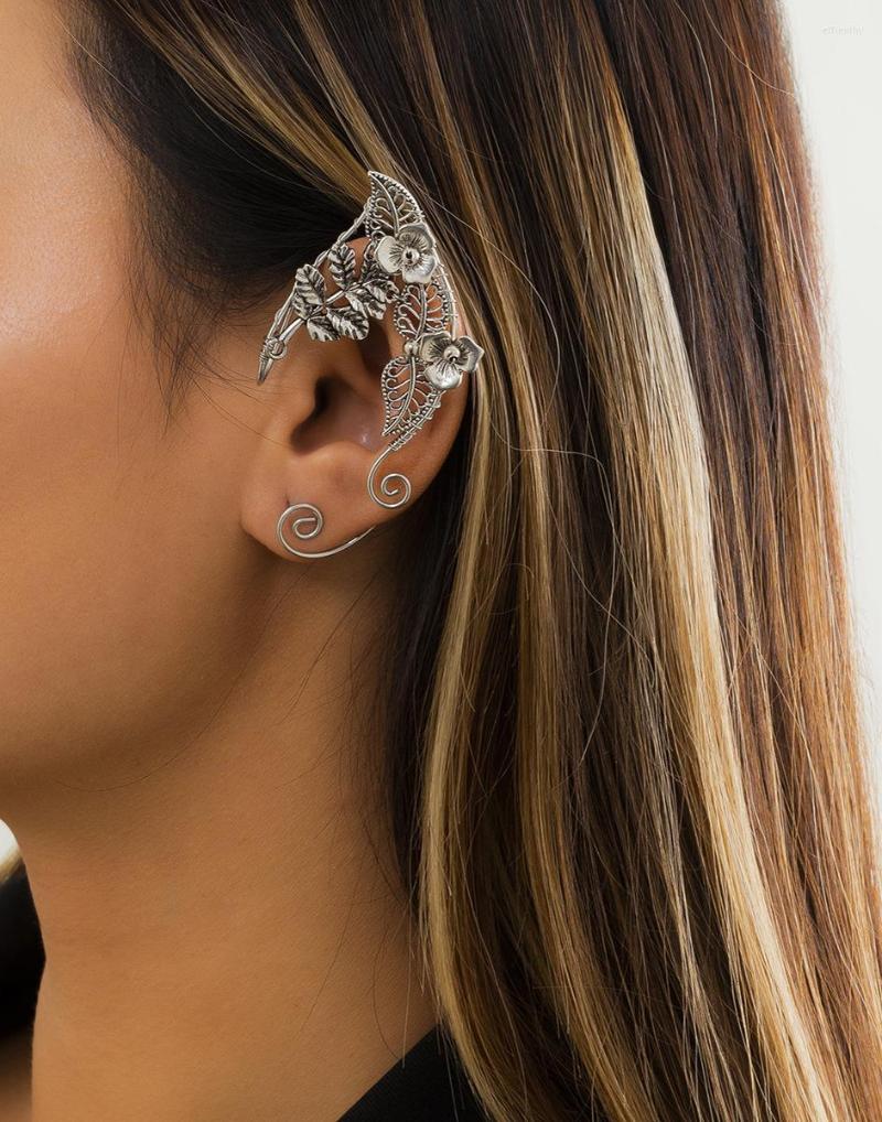 

Backs Earrings Timlee E053 Personality Punk Irregular Geometry Leaf Flower Alloy Clip Ear Cuff Jewelry Wholesale