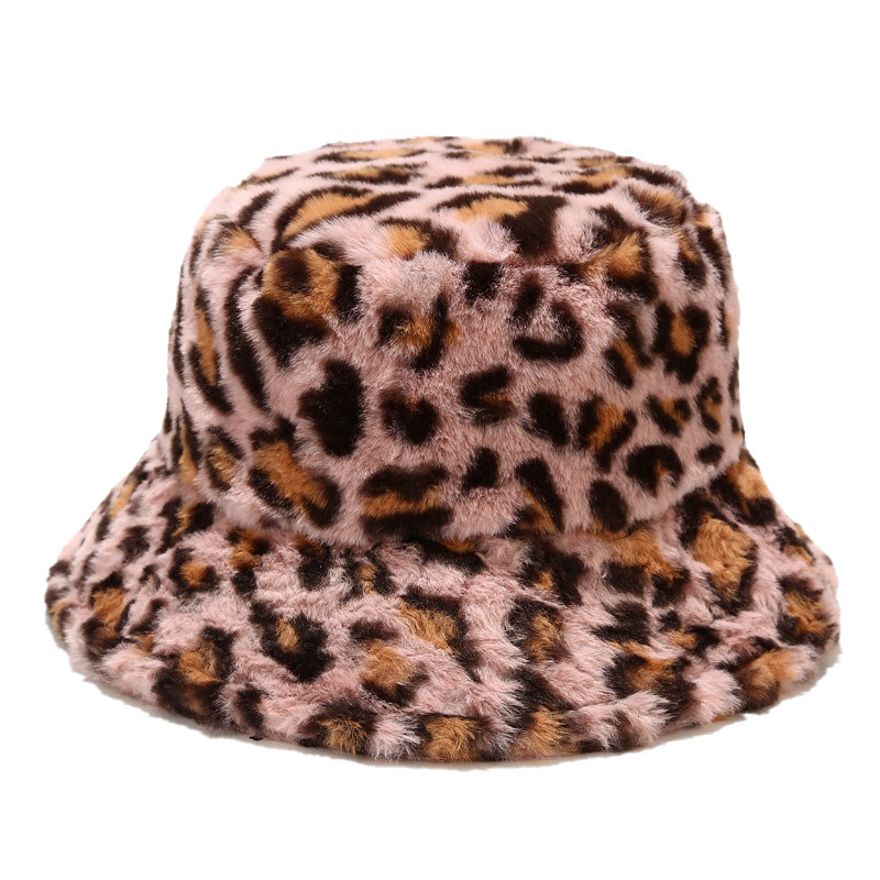 

Wide Brim Hats Bucket Autumn Winter Fluffy Fur Leopard Printed Women Men Panama Hat Fashion Warm Fisherman Cap Houndstooth 221119, 08