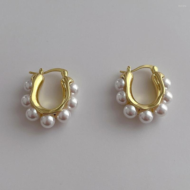 

Hoop Earrings Fashion U Shaped Pearl For Female Personality Classic Temperament Earings