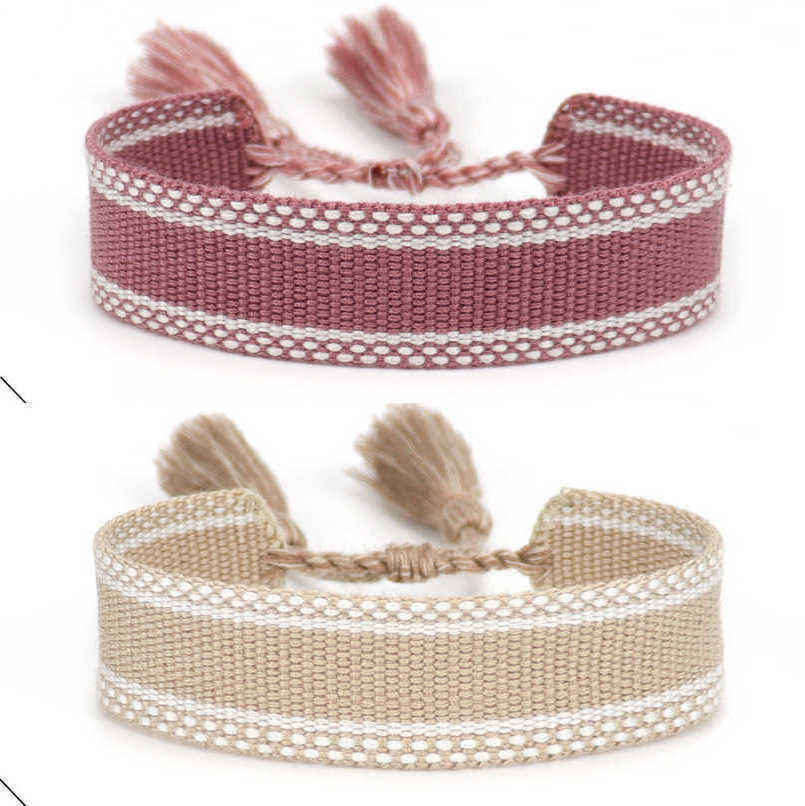 

Luxury Brand Women's Bracelets Bangles Friendship Chains Men Female Couples Letter Adjustable Embroidery Tassel Rope Bangle Charm Braided Link Bracelet Wmyi