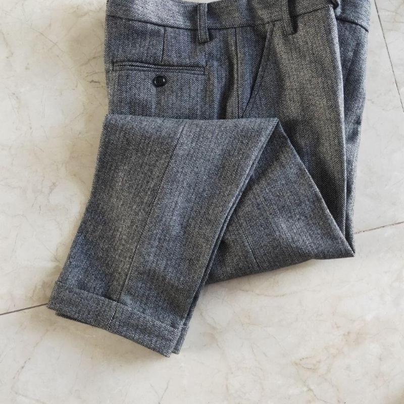 

Men's Suits 2022 Classic Men's Casual Pants Business Fashion Woolen Elastic Regular Fit Korean Style Slim Trousers High Quality Pant, Gray