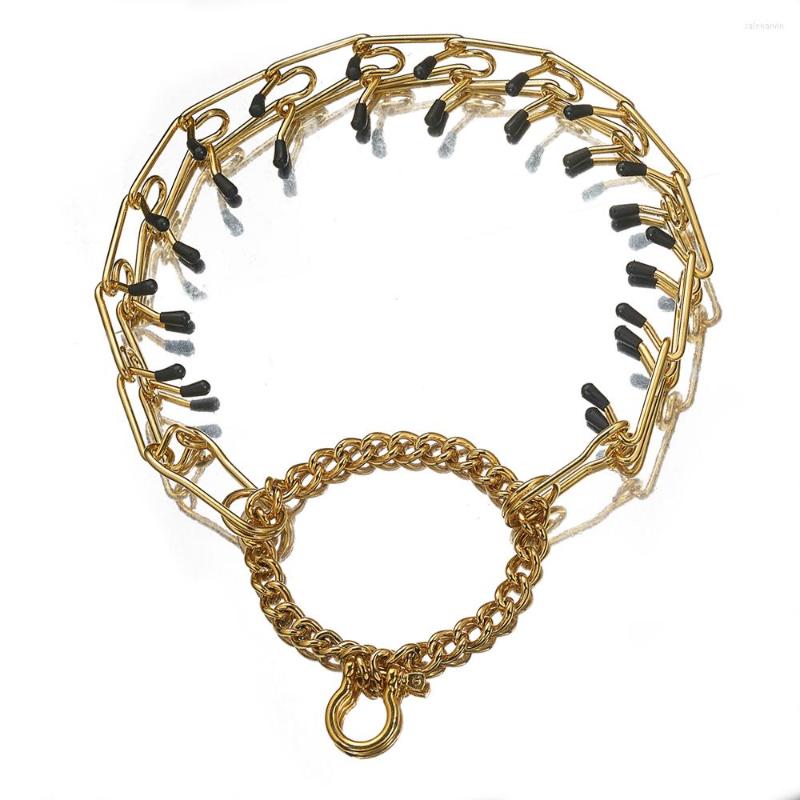 

Chains Gold Training Dog Chain Adjustment Large Stimulate Big Collar Chrome Metal Train Stimulation Pet Necklace Collars