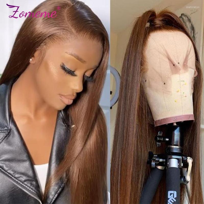 

Lace Frontal Wig Chocolate Brown Straight Front 250 Density 360 Full Human Hair Pre Plucked Siyun Show, Natural color
