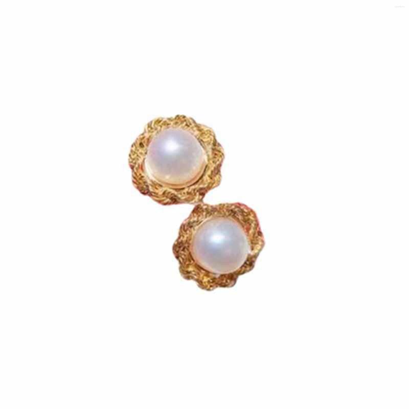 

Stud Earrings XF800 Pure 18K Gold AU750 Jewelry Natural Pearl Earings Freshwater For Women Party Wedding E511