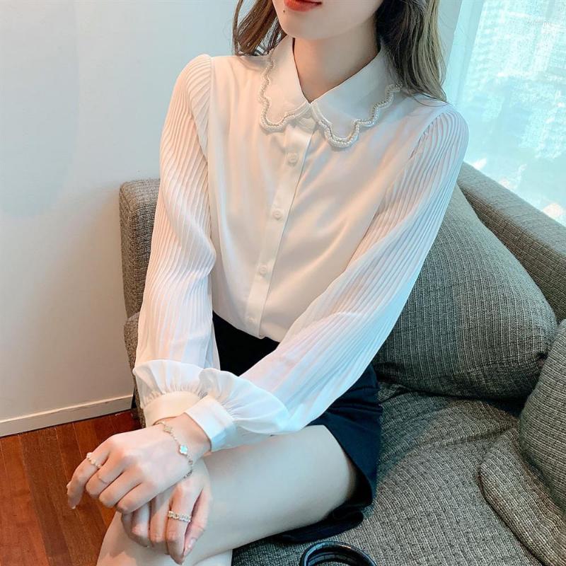 

Women's Blouses High-End Long Sleeve Western Style White Chiffon Shirt Women's Clothing Spring And Autumn 2022 Fashion Tops