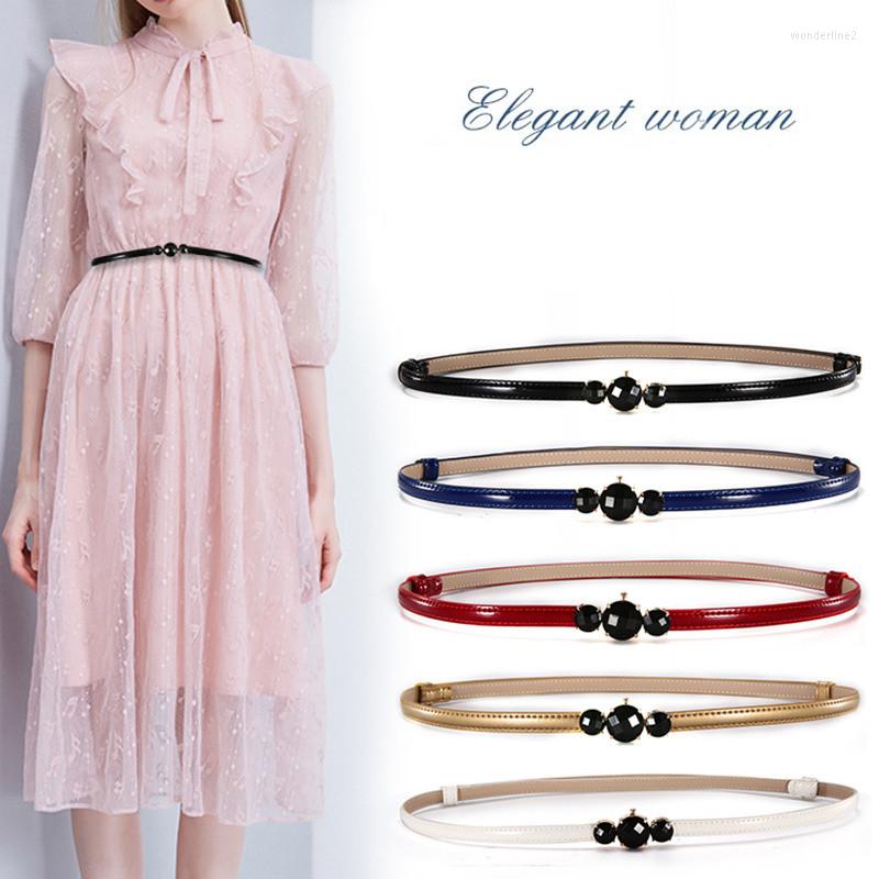 

Belts 2022 Skinny Women Belt Thin Adjustable Waist Fashion Dress Strap For Ladies Girls Designer Cowhide Fit 55-92cm, White
