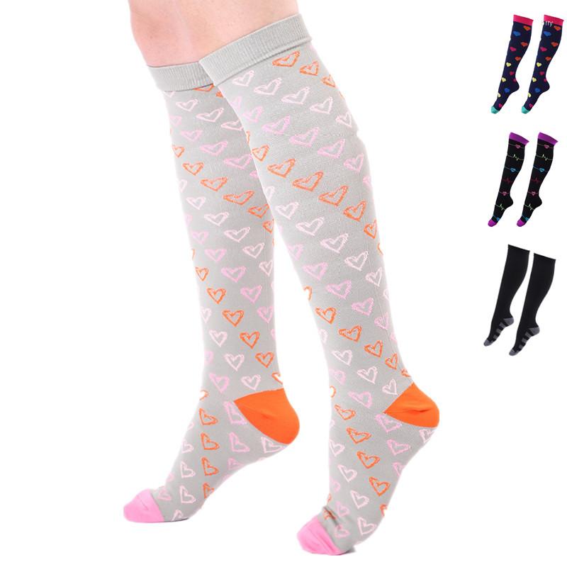 

Men's Socks Antifatigue Running Men Women Sports Unisex Compression Stretch Pressure Circulation Prevent Varicose Veins, Qys102-white