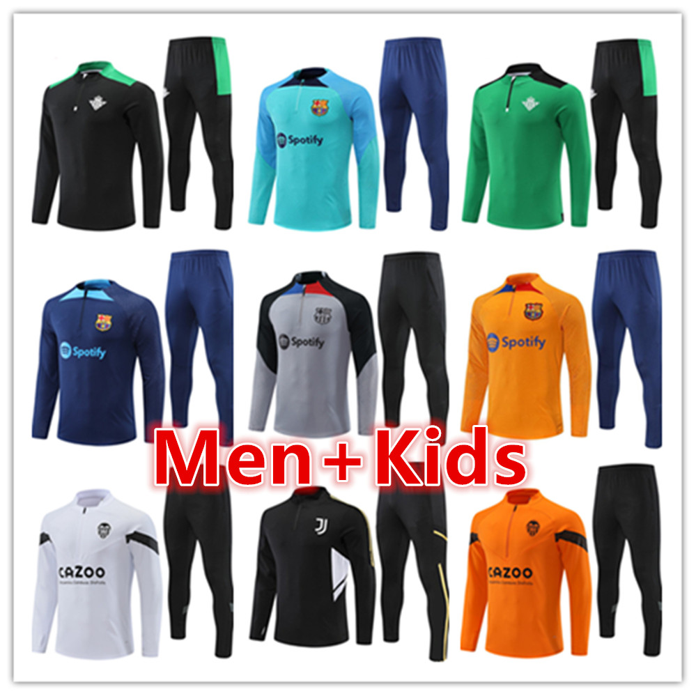 

22 23 mens kids tracksuits football training suit jerseys kit set 2022 2023 FC Barcelona men soccer tracksuit jacket jogging jersey kits survetement chandal futbol, 18