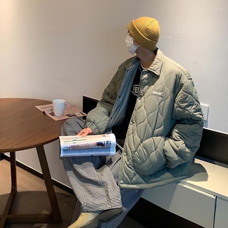 

Men's Down Winter Japanese Ins Embroidered Loose Cotton Jacket Hong Kong Style Neutral Tide Brand Versatile, Black