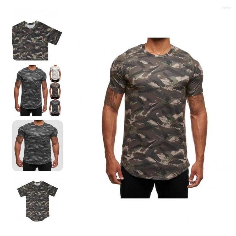 

Men's Casual Shirts Chic Summer T-shirt O-neck Shrink Resistant Anti-pilling Men Print, Army green