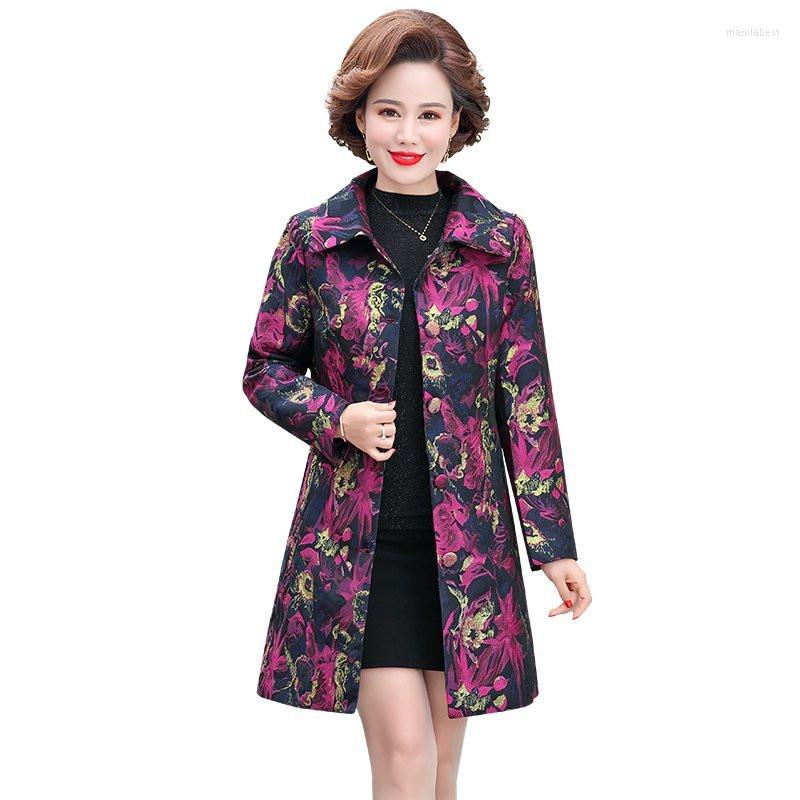

Women's Trench Coats Elegant Long Coat High Quality Winter Fall Women Female Slim Dobby Flower Colored Spring Overcoat Cardigan Trenchcoat, Blue