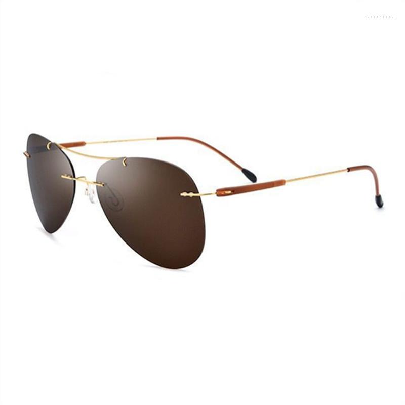 

Sunglasses Driving Polarized Men Rimless Super Light Simple Women Sun Glasses Titanium Eyeglasses Frames Outdoor Sports