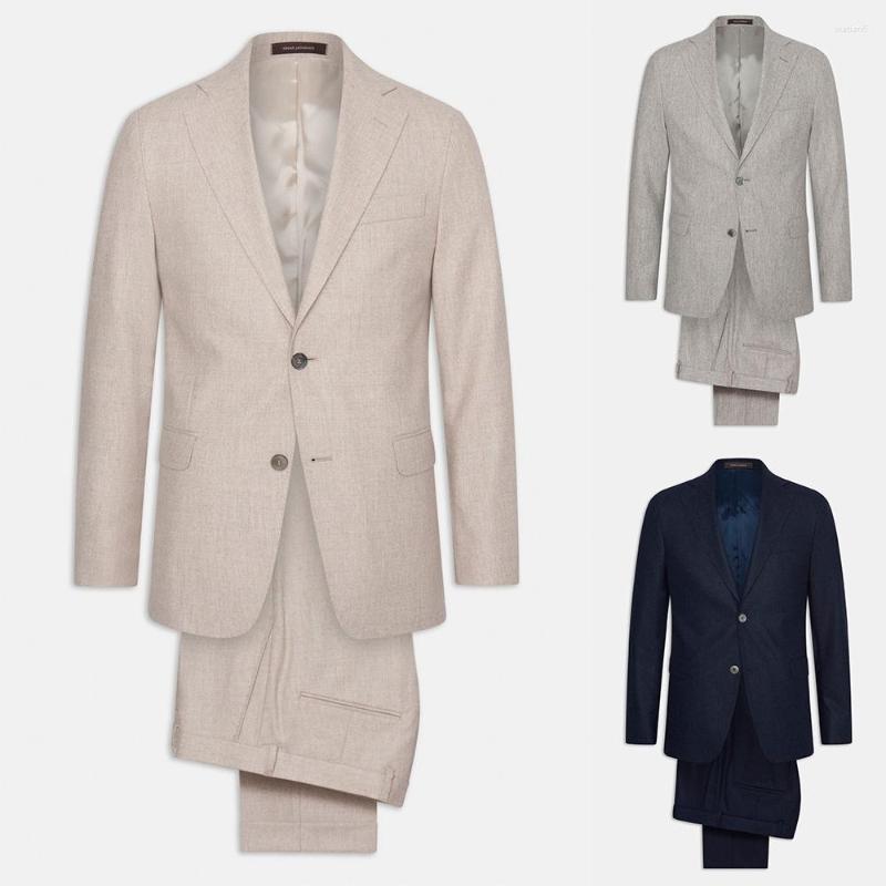 

Men's Suits Two-pieces Black Men Business Caucal Wear Single Breasted For Man Peaked Lapel Blazer Suit, 02