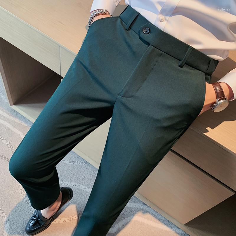 

Men's Suits 2022 Autumn British Style Business Dress Pants Men Office Social Suit Temperament Wedding Casual Slim Trousers 29-36, Black