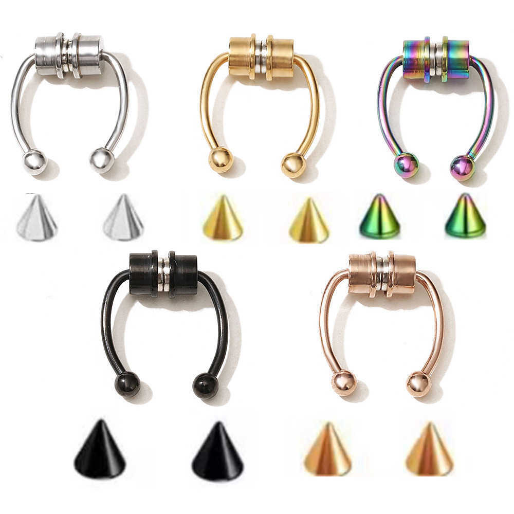 

Magnetic Septum Nose Rings Fake Piercings Clip Nose Rings for Women Men 316L Stainless Steel No Piercing Jewelry