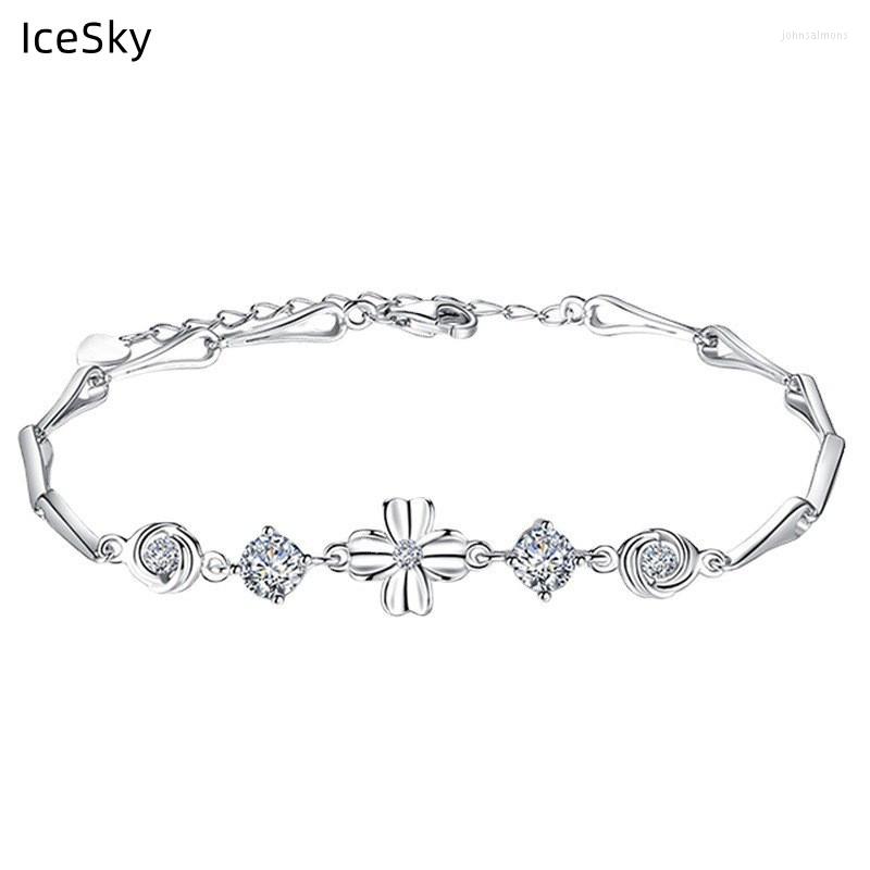

Link Bracelets Fashion Silver Plated Leaf Grass Bracelet Simple Personality Student Birthday Gift Ladies Girlfriend