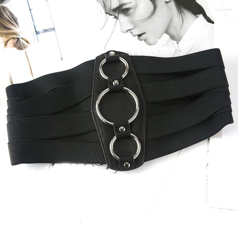 

Belts Q1FA Punk Waistband Elastic Corset Women Waist Stretchy Belt For Dresses, Black