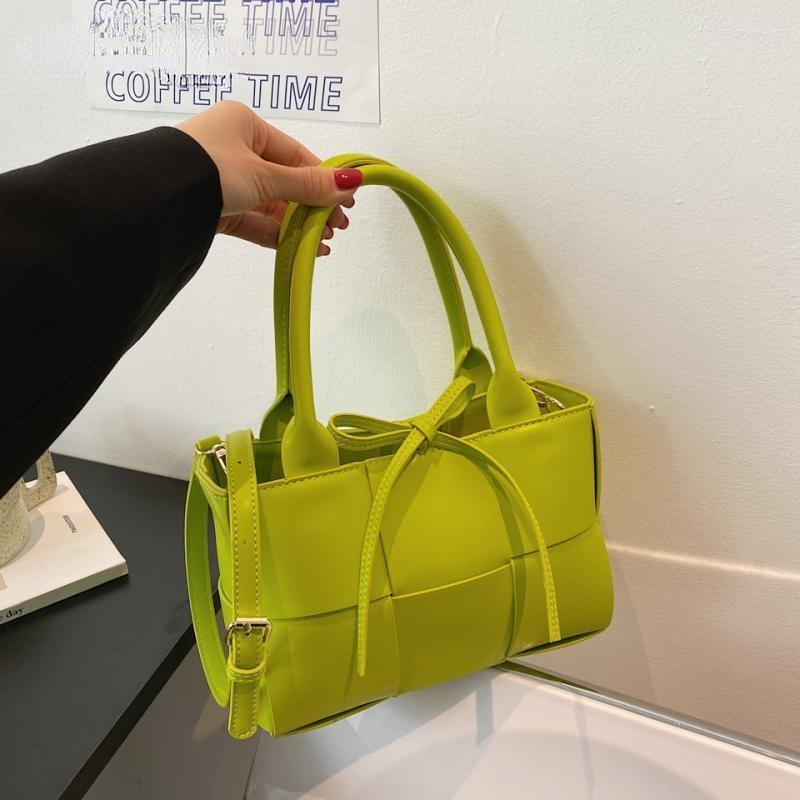 

Evening Bags Women's Bag 2022 Summer Fashion Woven Large Capacity PU Leather Shoulder Messenger Crossbody Totes Handbags, Yellow
