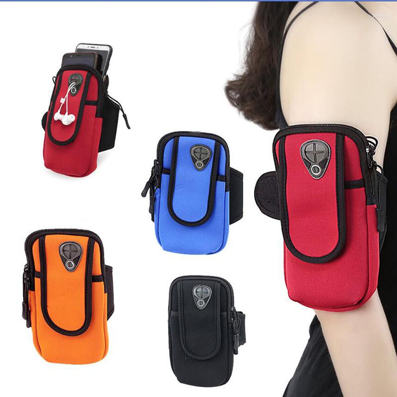 

Outdoor Bags Simple Style Running Men Women Arm For Phone Money Keys Sports Package Bag With Headset Hole, Orange