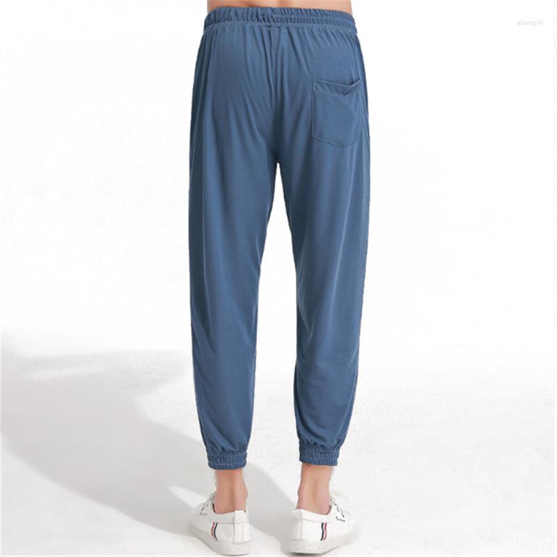 

Men's Sleepwear EST Mens Leisure Loose Pajama Trousers Adjustable Waistband MALE Nice And Cool Long Home Pants Wholesale Retail, Black