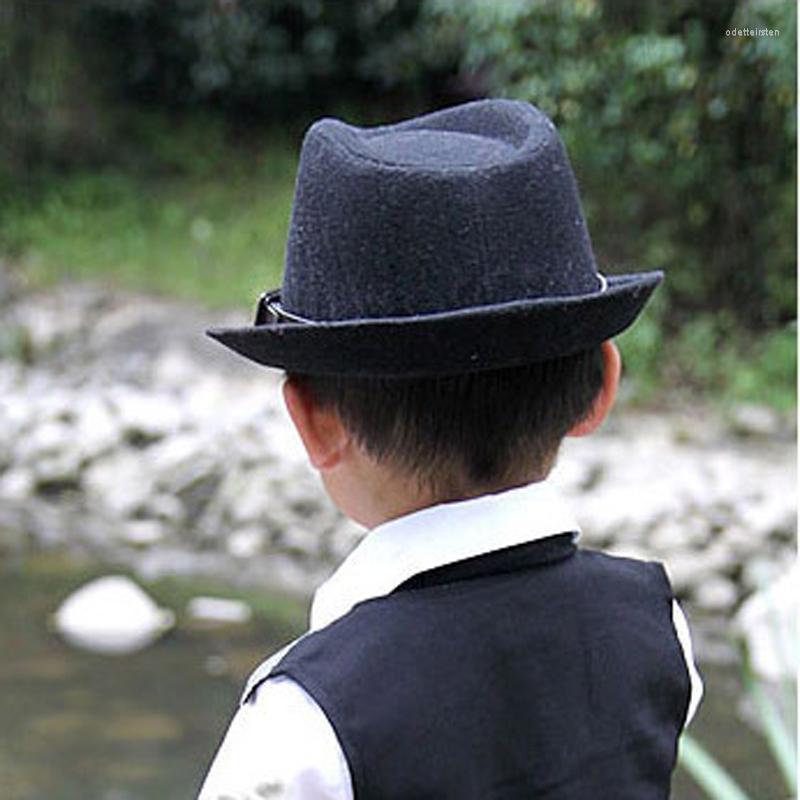 

Berets Fashion Cute Kid Children Gentleman Woolen Hat Cap Headwear Grey/Black AIC88