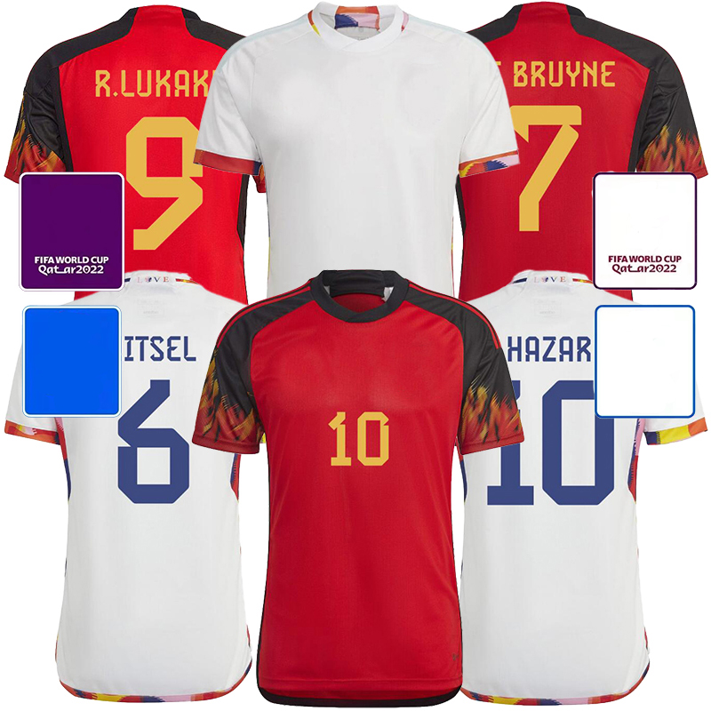 

2022 Belgium Soccer Jerseys fans hazard COURTOIS LUKAKU TIELEMANS 22 23 Michy Batshuayi Kevin De Bruyne KOMPANY men Football Shirt Kits, Red