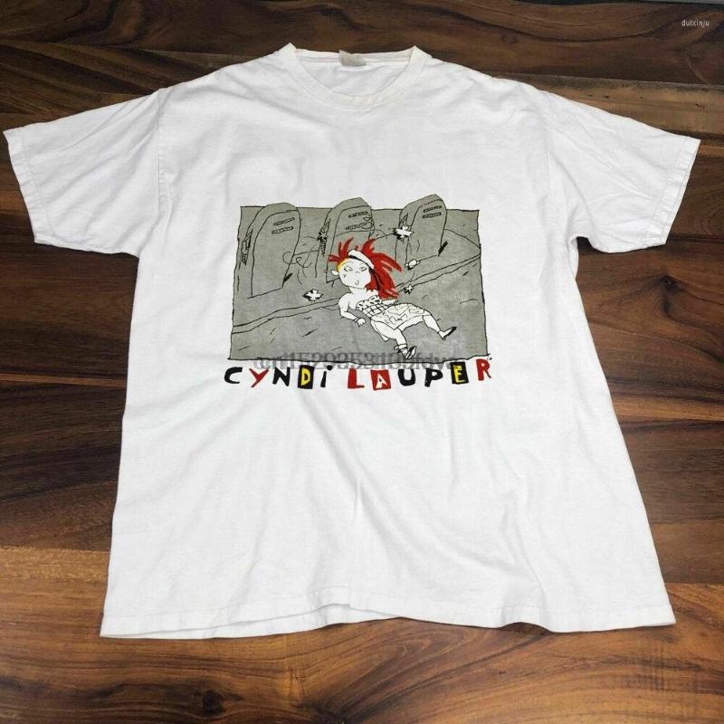 

Men's T Shirts Shirt REPRNT No Tru Vtg Cyndi Lauper Very Rare She Bop Tour Top 80s 4X V638, Bk