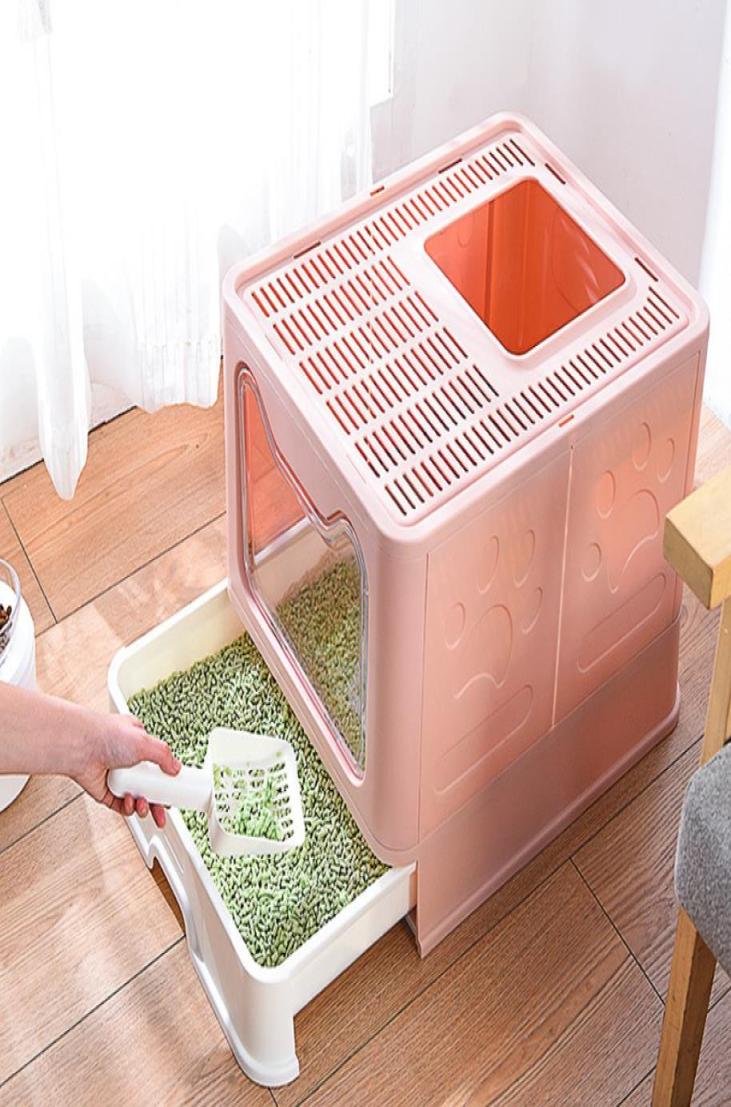 

Cat sand basin Closed Drawer Type Folding Cats Behavior Training Large Splashproof Topin Portable Pet Toilet